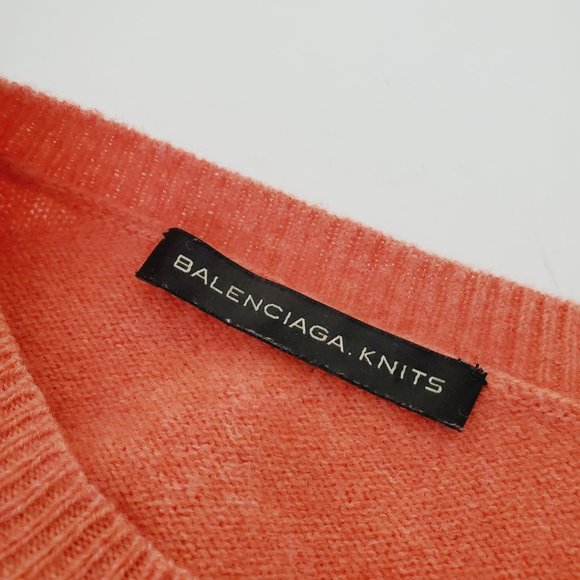 Balenciaga Knits Sweater Wool Cable Knit Fisherman Fall Winter Coral Pink 42 - Picture 10 of 14